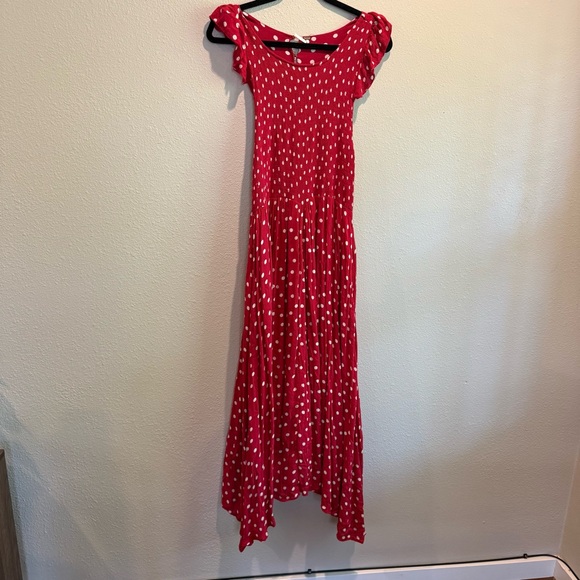 Free People Chambray Butterflies Midi Dress Size Large - Picture 3 of 8